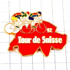 ピンバッジ・ツールドスイス自転車レース赤い地図型 TOUR-DE-SUISSE-1996 SWISS MAP