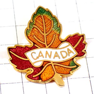 ピンバッジ・カナダ国旗の楓の葉カエデ四季の色 CANADA LEAVE