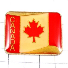 ピンバッジ・カナダの国名と赤い楓の国旗 CANADA FLAG LEAVE