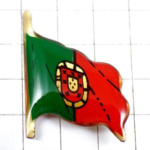 ピンバッジ・ポルトガル国旗はためく PORTUGAL FLAG