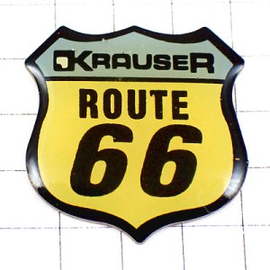 ピンバッジ・クラウザー社ルート66ハイウェイ高速道路オートバイ二輪アメリカ/USAバイク ROUTE-66