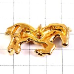 ピンバッジ・金色の馬ラインストーン２色ピンク色ゴールド