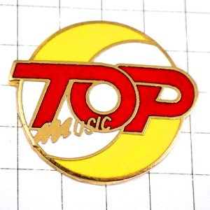 ピンバッジ・トップ音楽ミュージックＴＯＰ黄色い球 TOP-MUSIC