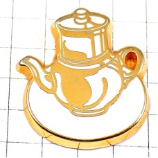 ピンバッジ・白いコーヒーポット珈琲