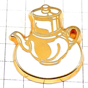 ピンバッジ・白いコーヒーポット珈琲
