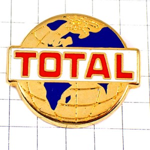 ピンバッジ・地球トータル石油ゴールド金色 TOTAL FRANCE