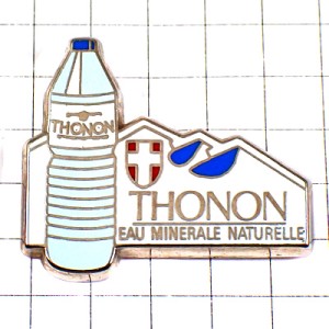 ピンバッジ・ミネラルウォーター水ボトル容器トノン THONON SAVOIE MOUNTAIN G8 G7 FRANCE