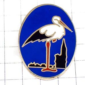 ピンバッジ・アルザス地方コウノトリ鳥 CIGOGNE STRASBOURG CATHEDRAL ALSACE FRANCE