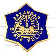 ピンバッジ・アーカンソー州スター警察ポリス星アメリカ/USA六芒星 ARKANSAS POLICE
