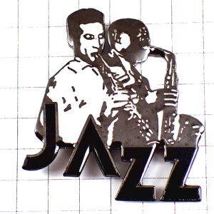 ピンバッジ・ジャズ音楽サックス奏者サクソフォン楽器 SAXOPHONE JAZZ