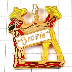 ピンバッジ・メキシコ人カップル二人コーヒー珈琲 CAFE BROSIO MEXICO