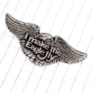 ピンバッジ・ハーレーダビッドソン二輪バイク銀色の翼オートバイ鷲ピューター製 HARLEY-DAVIDSON I-MAKE-THE-EAGLE-FLY