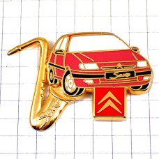 ピンバッジ・サックス楽器ジャズ音楽シトロエン赤い車ロゴ CITROEN FRANCE
