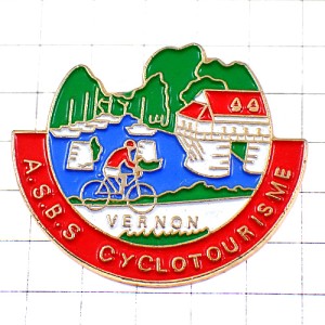 ピンバッジ・自転車サイクリング赤い屋根