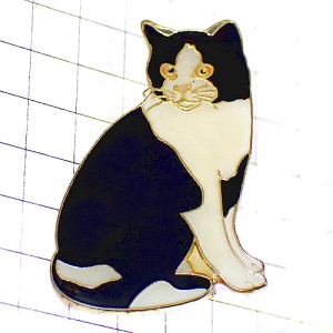 ブローチ・白黒のネコ猫 BRITISH