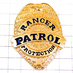 ピンバッジ・レンジャーパトロール保安ポリス警察ゴールド金色 RANGER PATROL POLICE USA