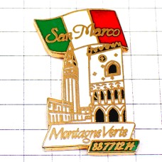 ピンバッジ・サンマルコ広場イタリア国旗