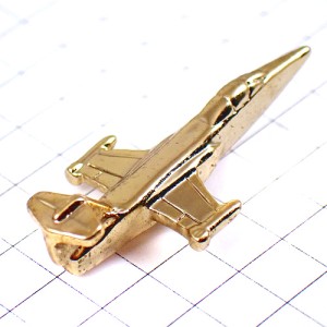 ピンバッジ・立体型戦闘機ゴールド金色飛行機