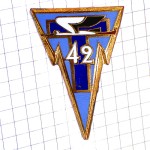 ピンバッジ・第42通信連隊フランス陸軍ミリタリーコウノトリ鳥 42E-REGIMENT-DE-TRANSMISSION 42RT FRANCE
