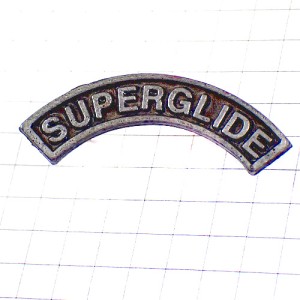 ピンバッジ・ハーレーダビッドソン二輪スーパーグライド銀色ピューター製 HARLEY-DAVIDSON SUPERGLIDE ENGINE USA