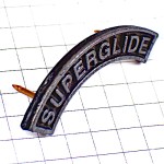 ピンバッジ・ハーレーダビッドソン二輪スーパーグライド銀色ピューター製 HARLEY-DAVIDSON SUPERGLIDE ENGINE USA