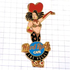 ピンバッジ・ハートと女の子エレキギター楽器ハードロックカフェ音楽ラスベガス HARD-ROCK-CAFE GUITAR
