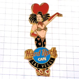 ピンバッジ・ハートと女の子エレキギター楽器ハードロックカフェ音楽ラスベガス HARD-ROCK-CAFE GUITAR