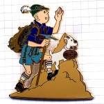 ピンバッジ・タンタンと犬スノウィ登山服タンタンの冒険旅行