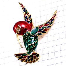 ブローチ・ハチドリ蜂鳥カラフル羽ばたく