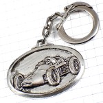 キーホルダー・レースカー２番シルバー銀色アンティーク