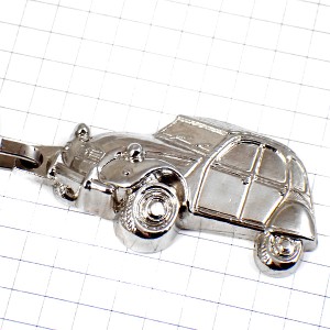 キーホルダー・シトロエン２CV車型シルバー銀色