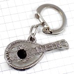 キーホルダー・バンジョー音楽楽器シルバー銀色 BANJO
