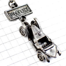 キーホルダー・アンティークカー車シルバー銀色オープンカー OLD-CAR TACOT LEVRINO FRANCE