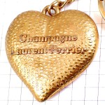 キーホルダー・ハート型ゴールド金色シャンパーニュ酒ロランペリエ社シャンパン CHAMPAGNE LAURENT-PERRIER