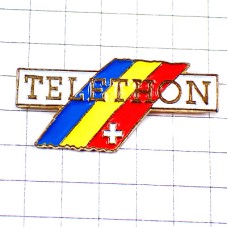 ピンバッジ・テレトン慈善チャリティ白い十字TV番組 TELETHON FRANCE