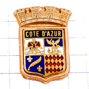 ピンバッジ・コートダジュール紺碧海岸プロバンス南仏紋章 COTE-D-AZUR MONACO NICE SAINT-RAPHAEL CANNES FRANCE