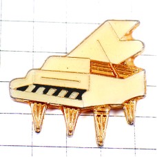 ピンバッジ・白いグランドピアノ音楽ミュージック楽器