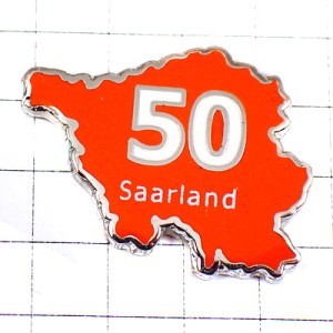 ピンバッジ・ザールラント州の形ドイツ５０白い数字