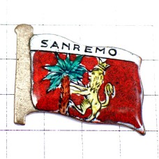 ピンバッジ・サンレーモ紋章ライオンの王様とヤシの木 SANREMO ITALIA