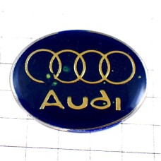 ピンバッジ・アウディ車エンブレム紺色ドイツ楕円ロゴ AUDI GERMANY