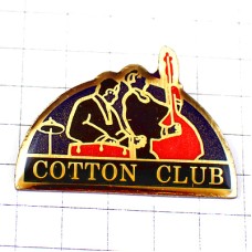 ピンバッジ・コットンクラブ音楽ジャズバンド楽器ウッドベース太鼓 COTTON-CLUB JAZZ