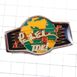 ピンバッジ・ポールマッカートニーＴＤＫ音符ビートルズ音楽ミュージック地球 TDK PAUL-MAC-CARTNEY THE-BEATLES JAPAN ENGLAND