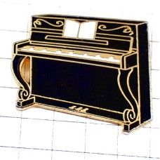 ピンバッジ・アップライト黒いピアノ音楽楽器 PIANO