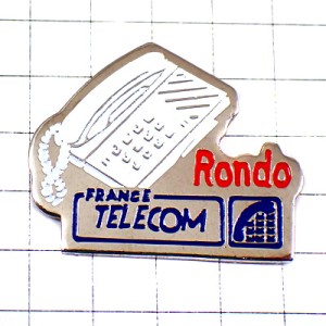 ピンバッジ・白い電話機フランステレコム社 FRANCE-TELECOM RONDO-PHONE FRANCE