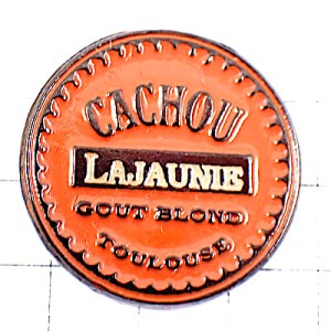 ピンバッジ・カシューキャンディー缶型 CACHOU LAJAUNIE TOULOUSE FRANCE