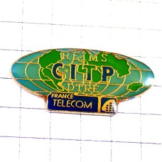 ピンバッジ・世界地図フランステレコム社ランス