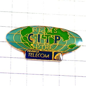 ピンバッジ・世界地図フランステレコム社ランス