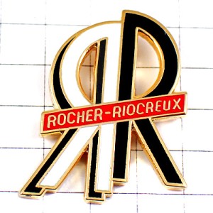 ピンバッジ・アルファベットRRモノクロ白黒