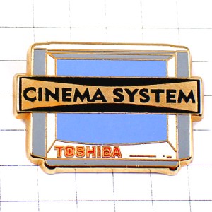 ピンバッジ・東芝のブラウン管テレビTVシネマシステム TOSHIBA CINEMA-SYSTEM JAPAN