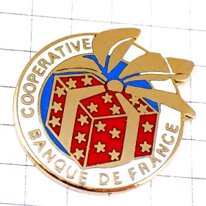 ピンバッジ・贈り物の箱フランス銀行プレゼント中央銀行スター星柄 BANQUE-DE-FRANCE COOPERATIVE FRANCE